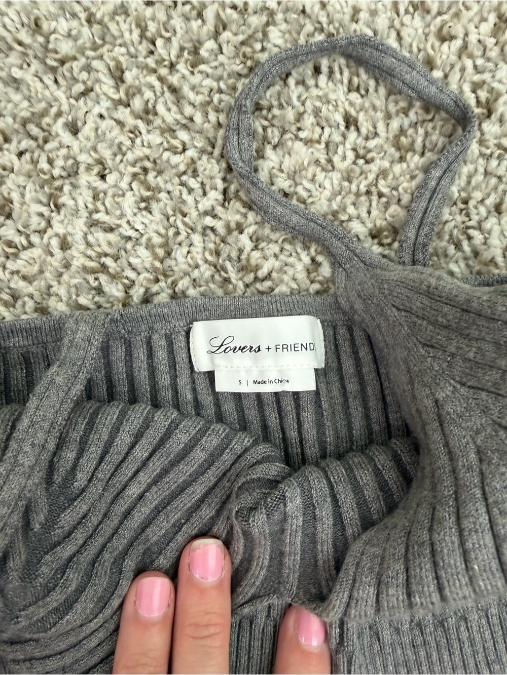 Lovers + Friends Inca Gray Ribbed Knit Bralette - Picture 6 of 6